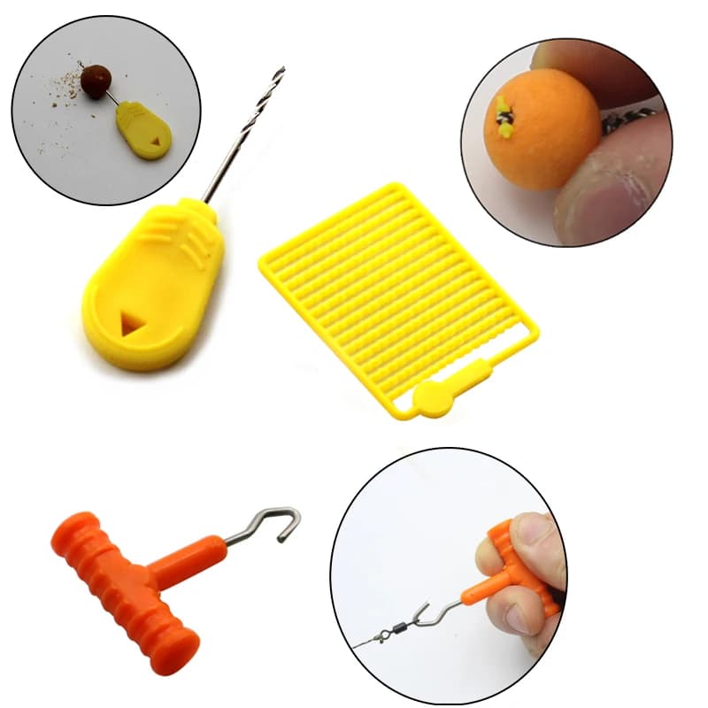 Perceuse à bouillettes et aiguille de chargement - Outils pour montages cheveu et préparation d'appâts carpe