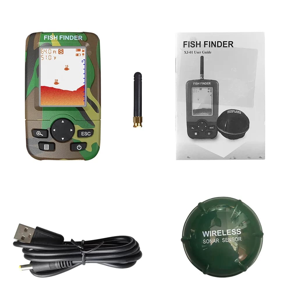 Sonar sans fil portable 100m avec écran LCD pour localiser les poissons en pêche sur glace