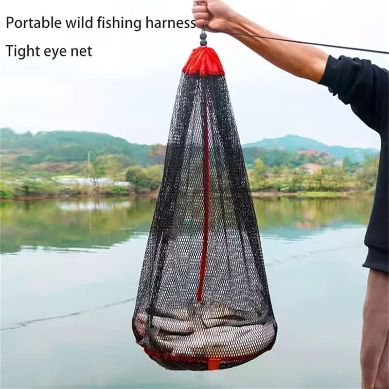 Filet pliable pêche renforcé pour vivier poissons, écrevisses et crevettes - Poche à capture