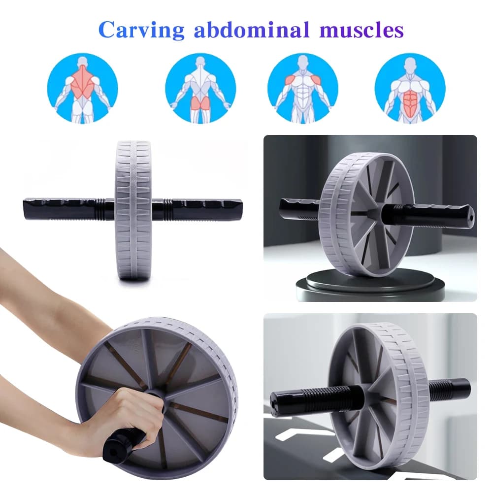 Roue Abdominale Anti-Dérapante - Équipement de Musculation pour Abdos et Renforcement du Tronc à Domicile