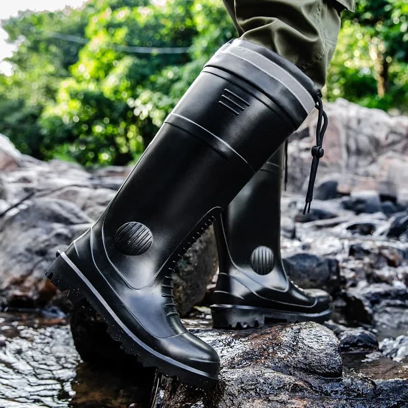 Bottes de pêche PVC à bout rond renforcées acier - Imperméables, anti-écrasement et résistantes aux accrocs