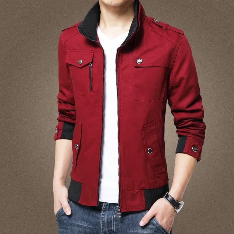Veste bomber cargo homme style britannique - Veste chaude coupe-vent fashion décontractée