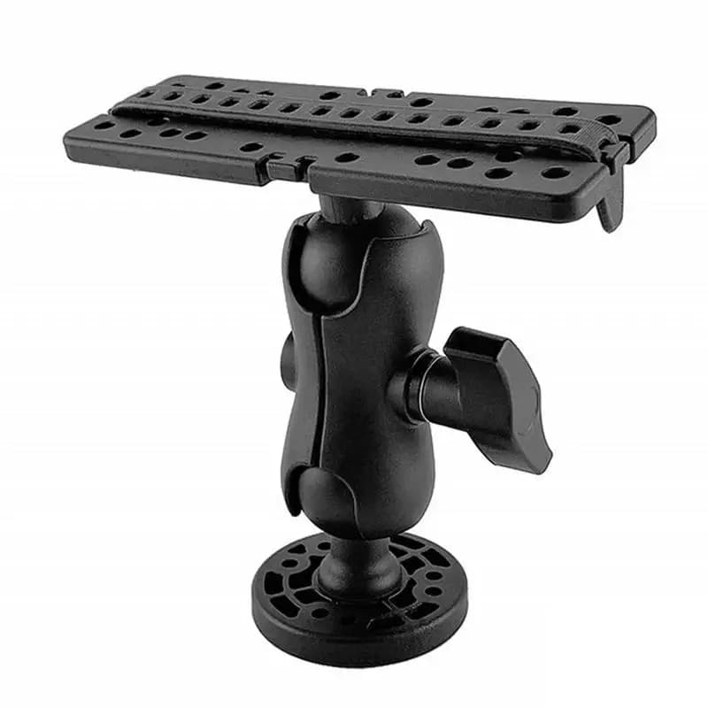 Support de sondeur réutilisable à montage boule pour radeau - Plaque multifonction pour fixation électronique de pêche