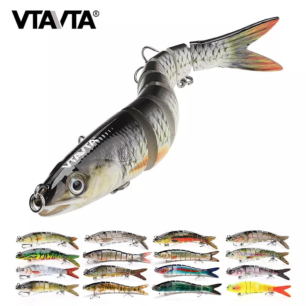 Leurre souple articulé VTAVTA 10-14 cm, appât dur 8 segments pour la pêche aux leurres crankbait