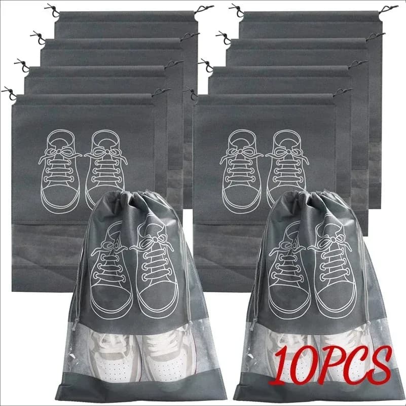 Lot 10 sacs rangement chaussures pêche non-tissé - Pochettes suspendues étanches transparentes voyage