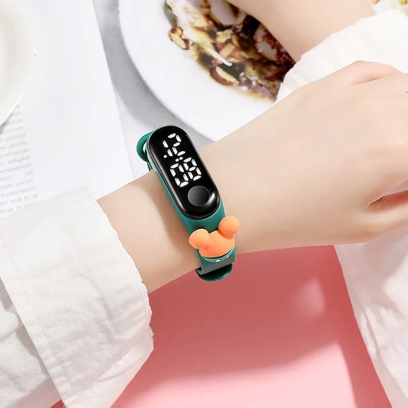 Montre enfant Mickey et Spiderman - Bracelet électronique tactile LED étanche pour filles et garçons