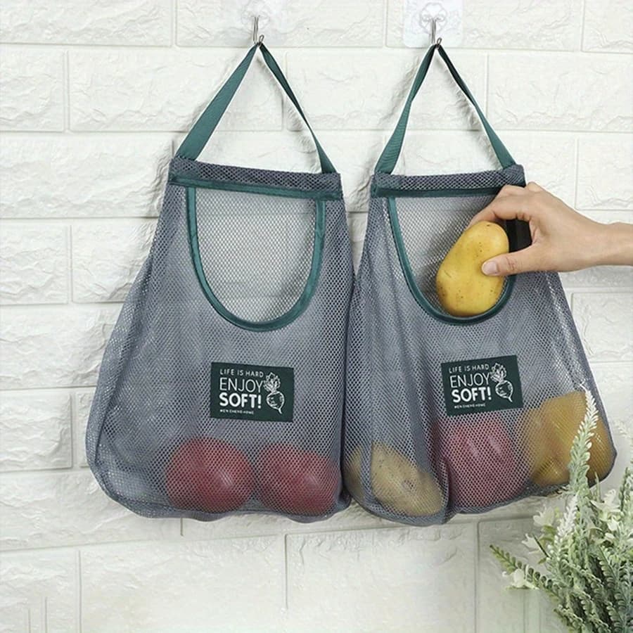 Sac rangement légumes fruits pêche - Filet mural organisation cuisine stockage appâts vivants