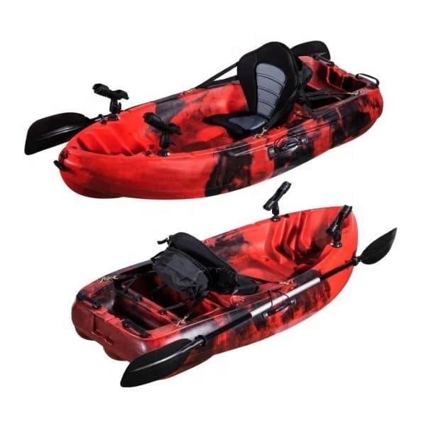 Petit bateau plastique 2m pêche individuelle rotomoulé avec pagaie pour jeux nautiques