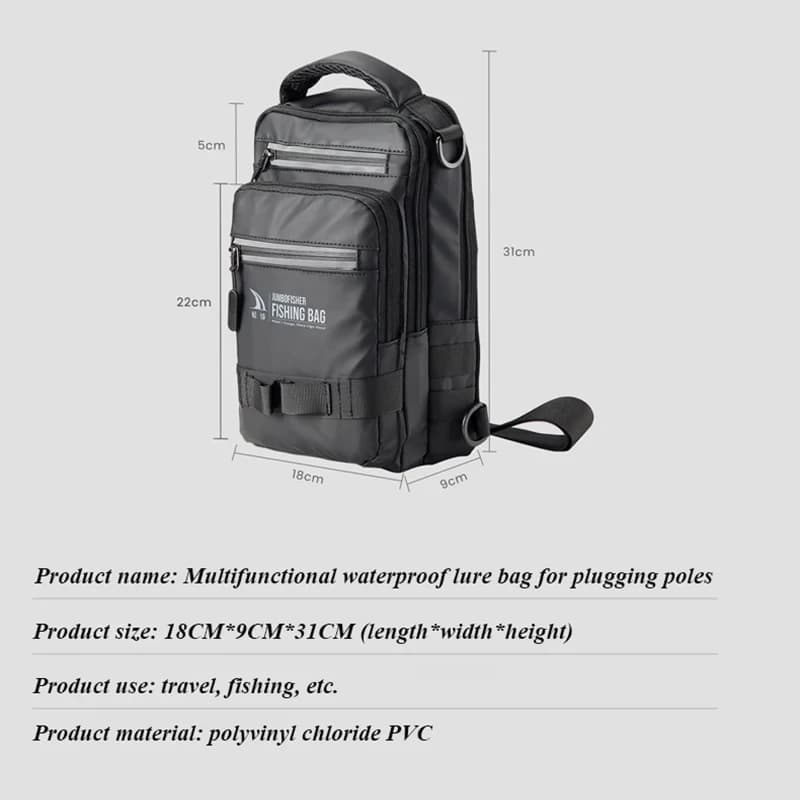 Sac à dos pêche léger tactique multifonction avec boîte à matériel intégrée
