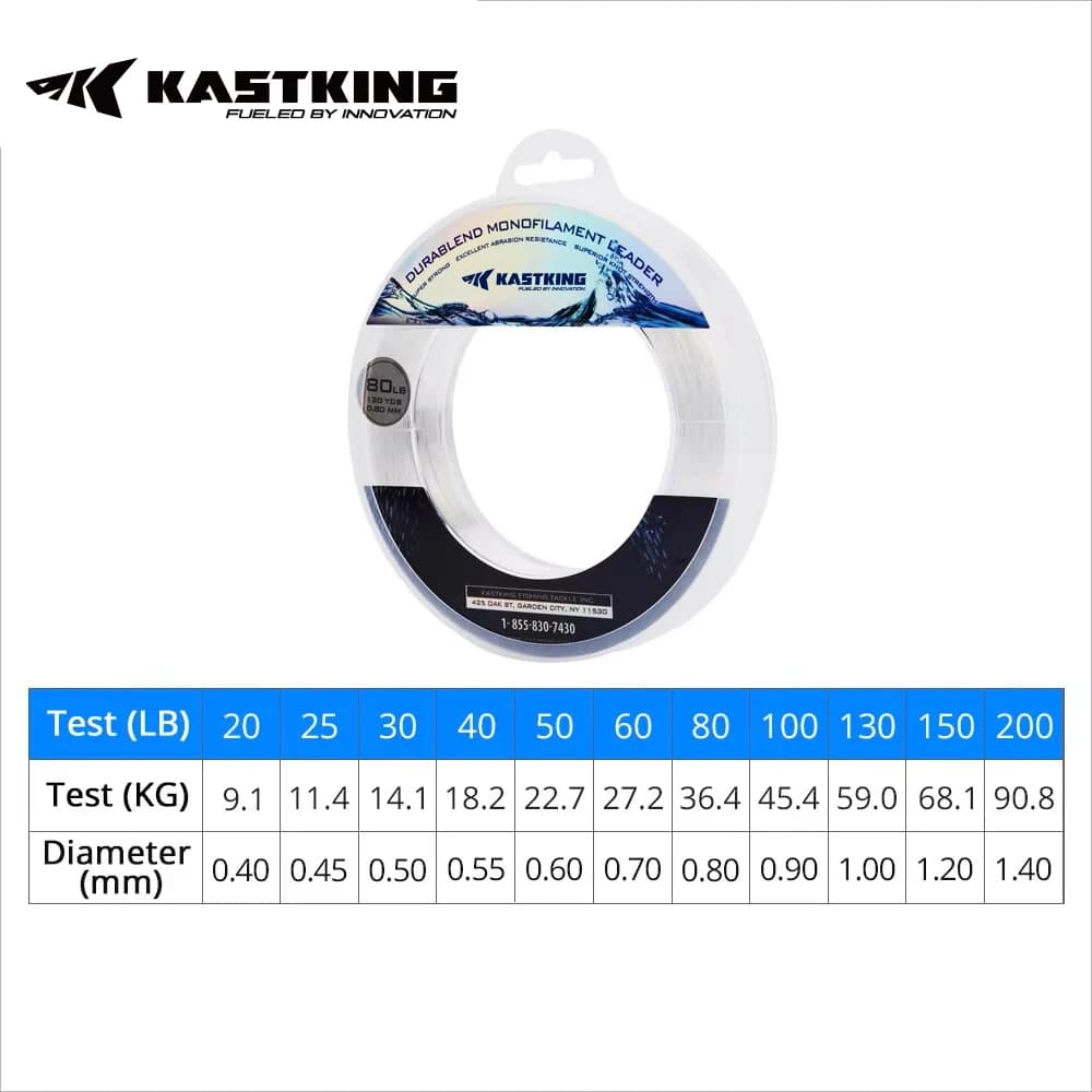 Ligne de Pêche Nylon Monofilament Super Résistante 20-200LB pour la Pêche en Bateau - KastKing