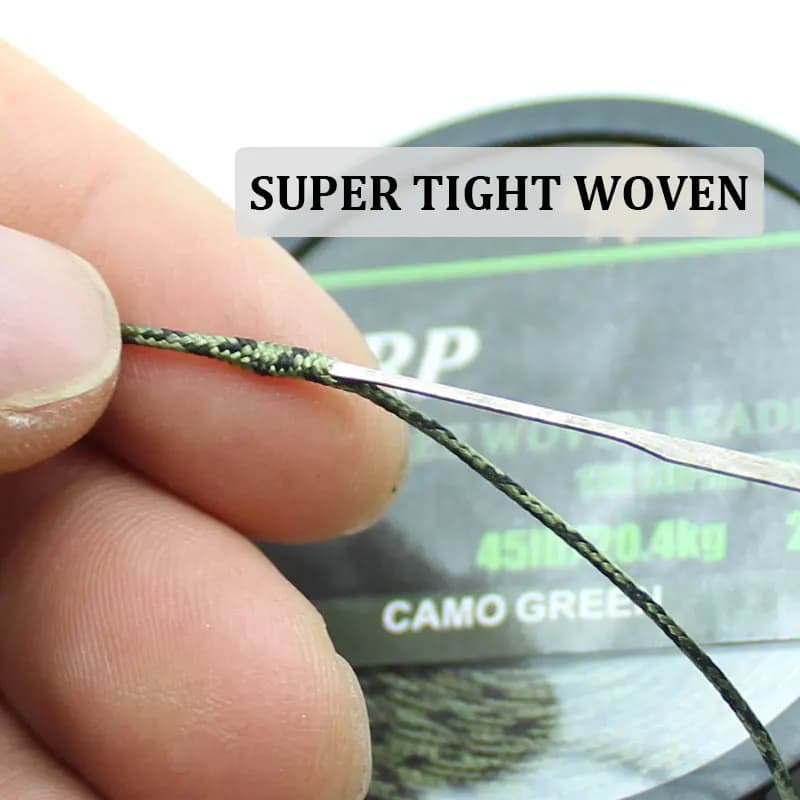 Ligne principale leadcore camouflage vert 20m pour montage carpe chod et helicopter