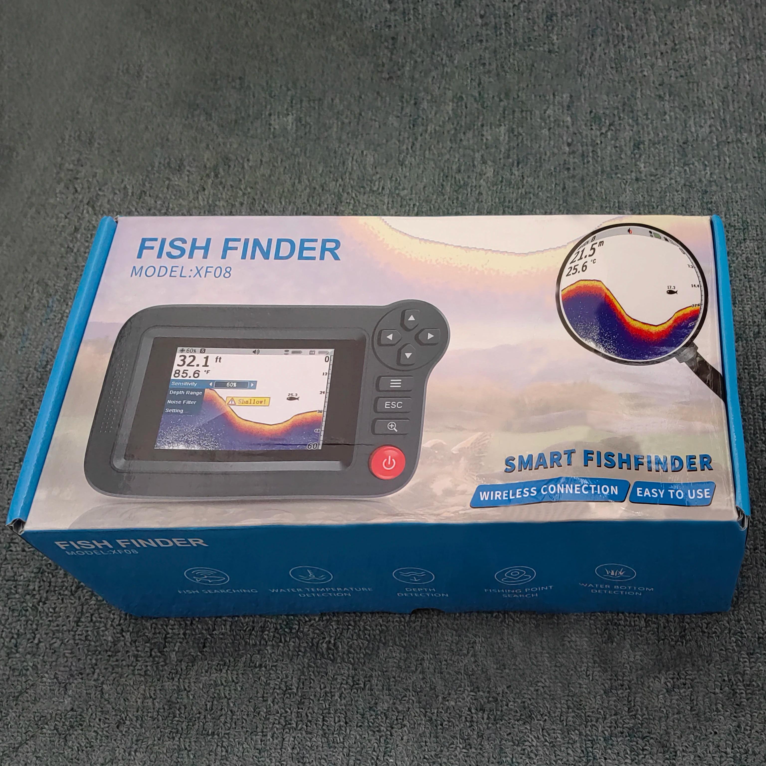 Sonar portable Smart Fish Finder pour pêche depuis la terre - Détecteur de profondeur et poissons récréatif