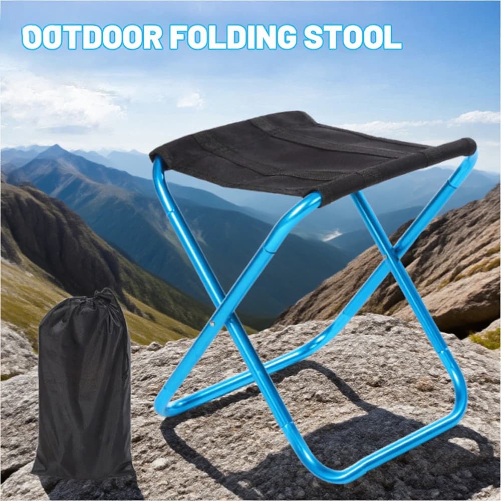 Tabouret de pêche pliant aluminium ultraléger avec rangement pour camping pique-nique