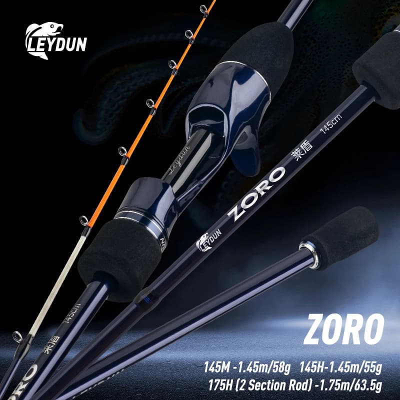 Canne LEYDUN ZORO Léger pour pêche au calmar et seiche avec scion titane 145M/H 58g
