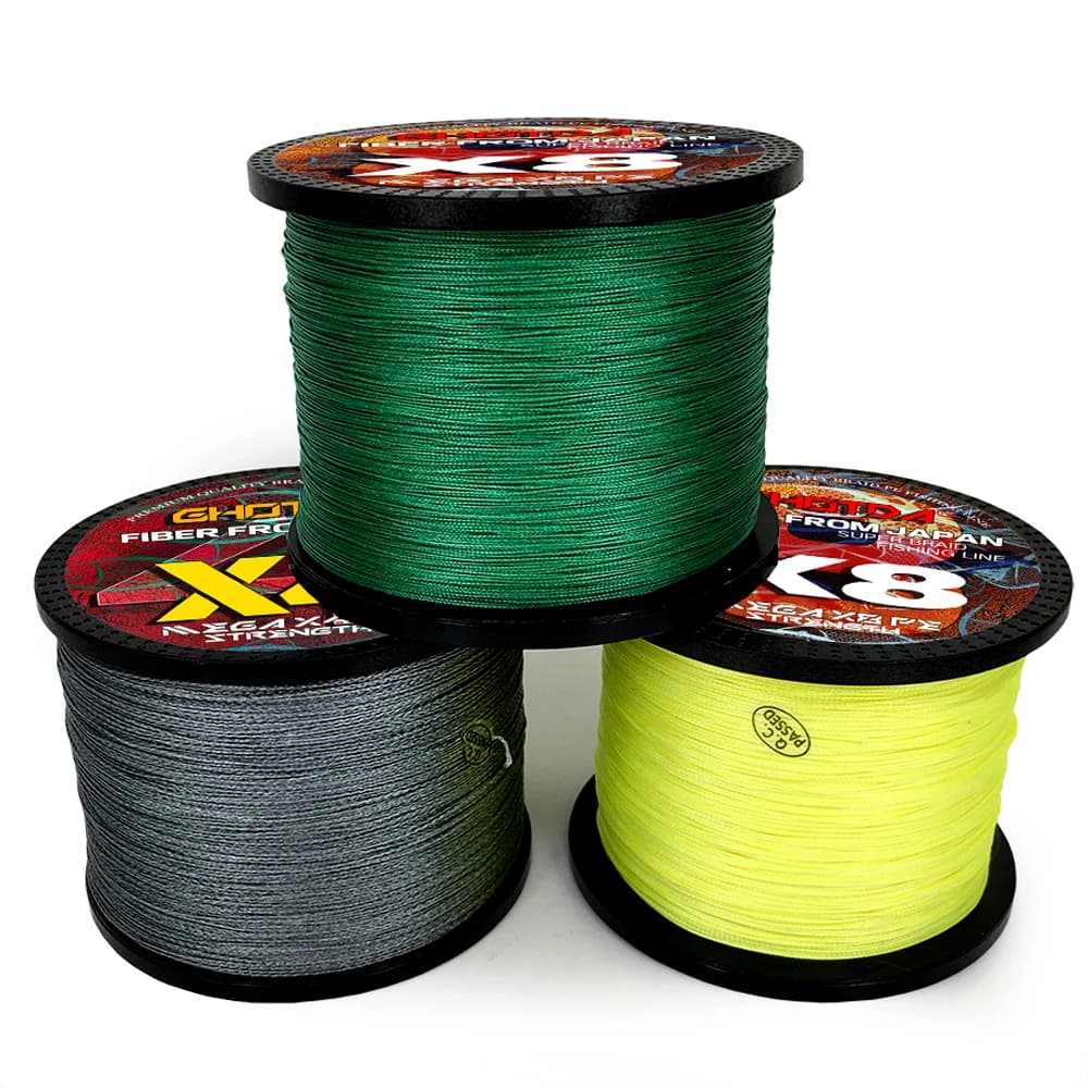 Ligne de pêche tressée GHOTDA X8 haute résistance pour JIG et carpe, fil PE multifilament 8-35kg