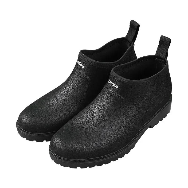 Bottes de pluie cheville homme 2025 mode jardin pêche imperméables caoutchouc tendance