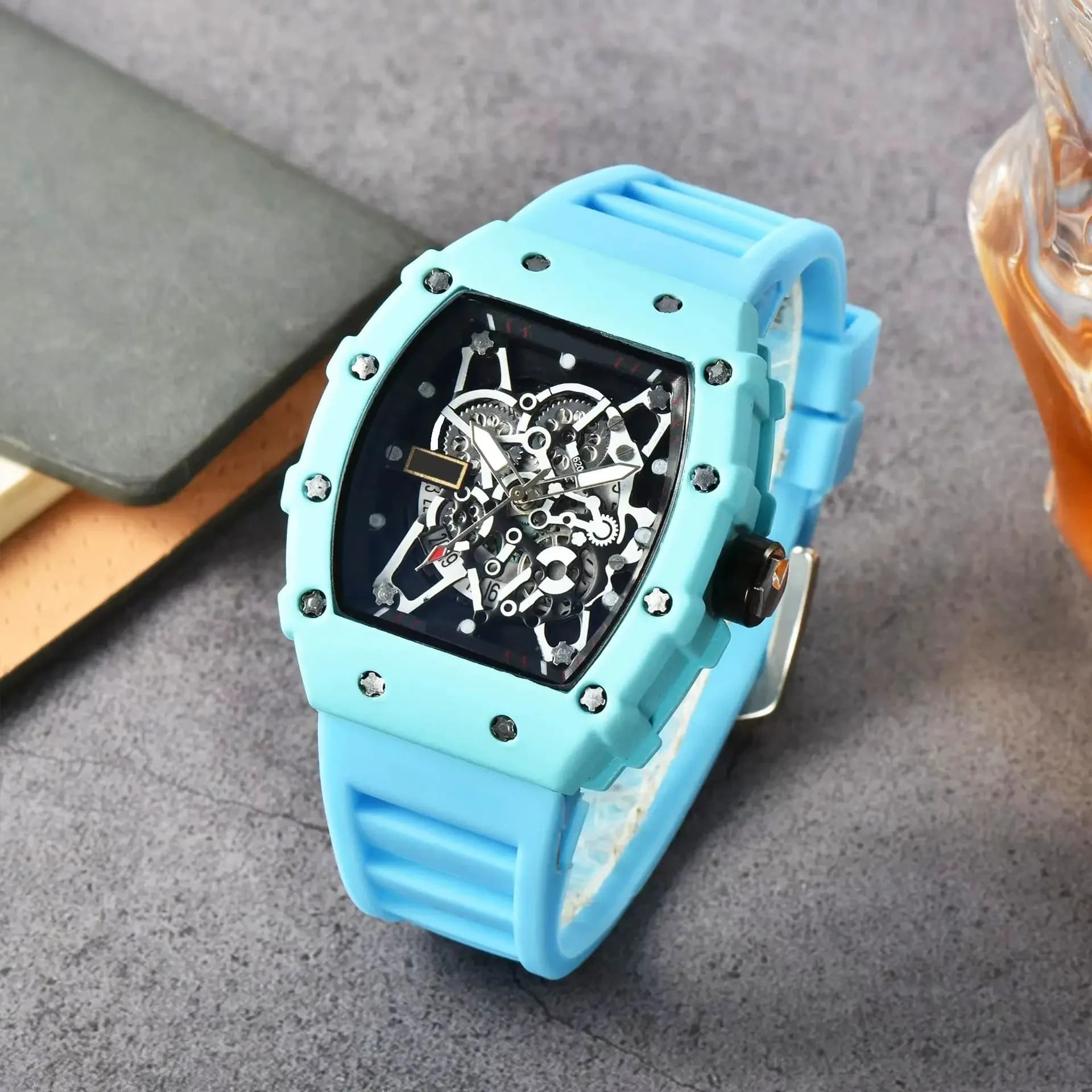 Montre homme fantôme squelette luxe quartz - Cadran transparent skull étanche tendance horlogerie masculine