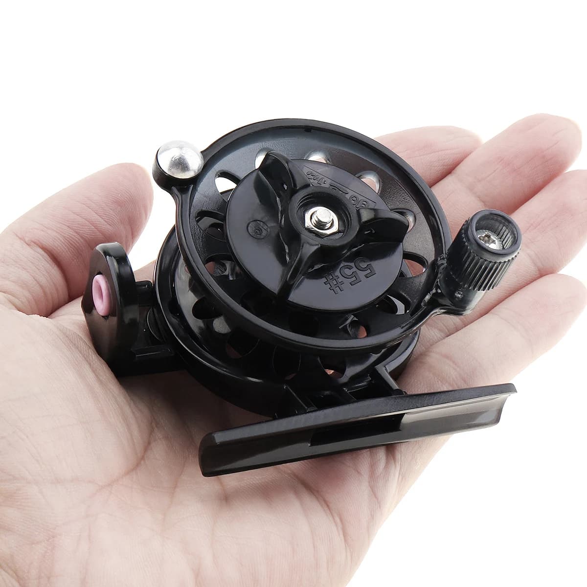 Mini moulinet main pêche glace 50-60mm - ultra-léger pour pêche fine carpe et pêche à la mouche
