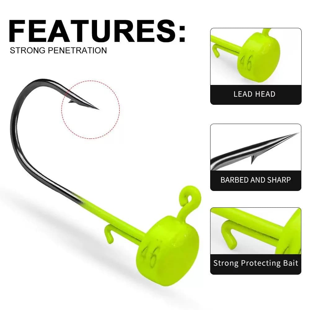 Hameçons Ned Rig GOBAIT 2.8g à 7g tête champignon pour pêche finesse du black-bass 5-20 pièces