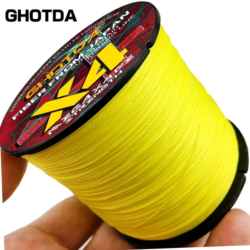 Ligne de pêche tressée GHOTDA 4 brins 300m PE multifilament extrême résistance pour spinning mer et carpe
