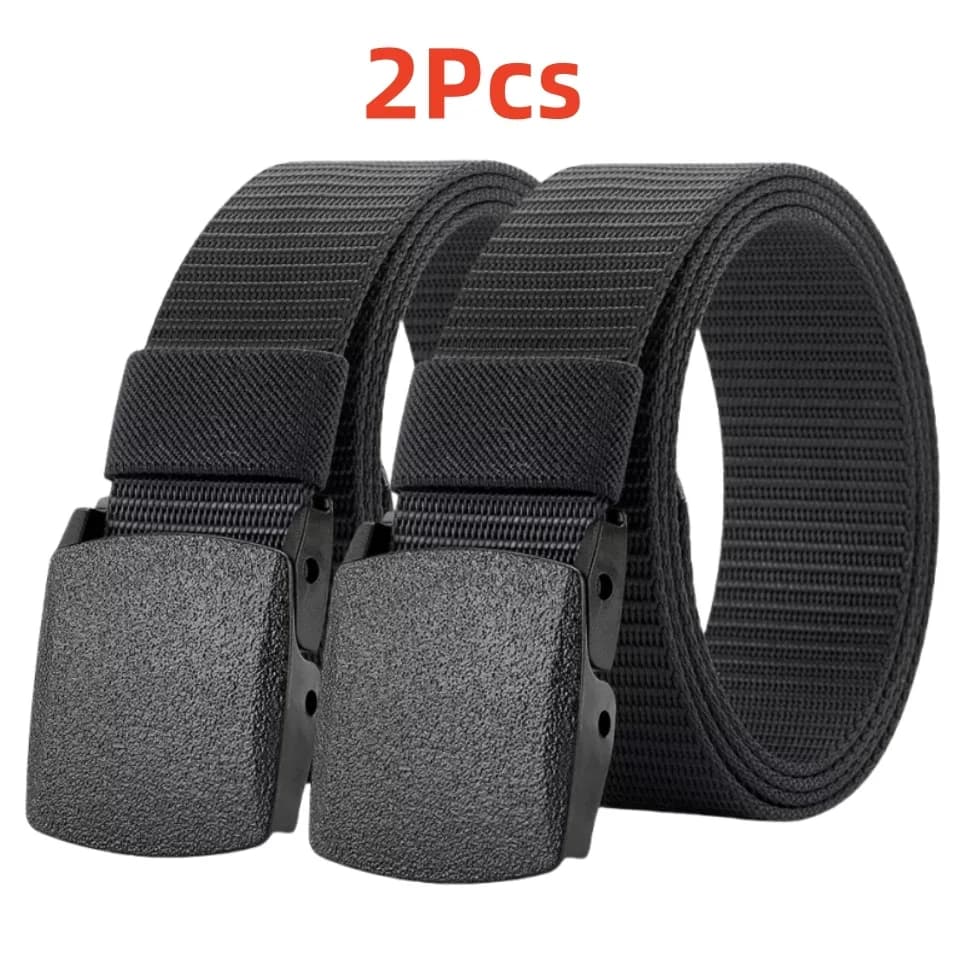 2Pcs ceinture nylon automatique boucle pêche chasse multifonction toile tactique qualité homme