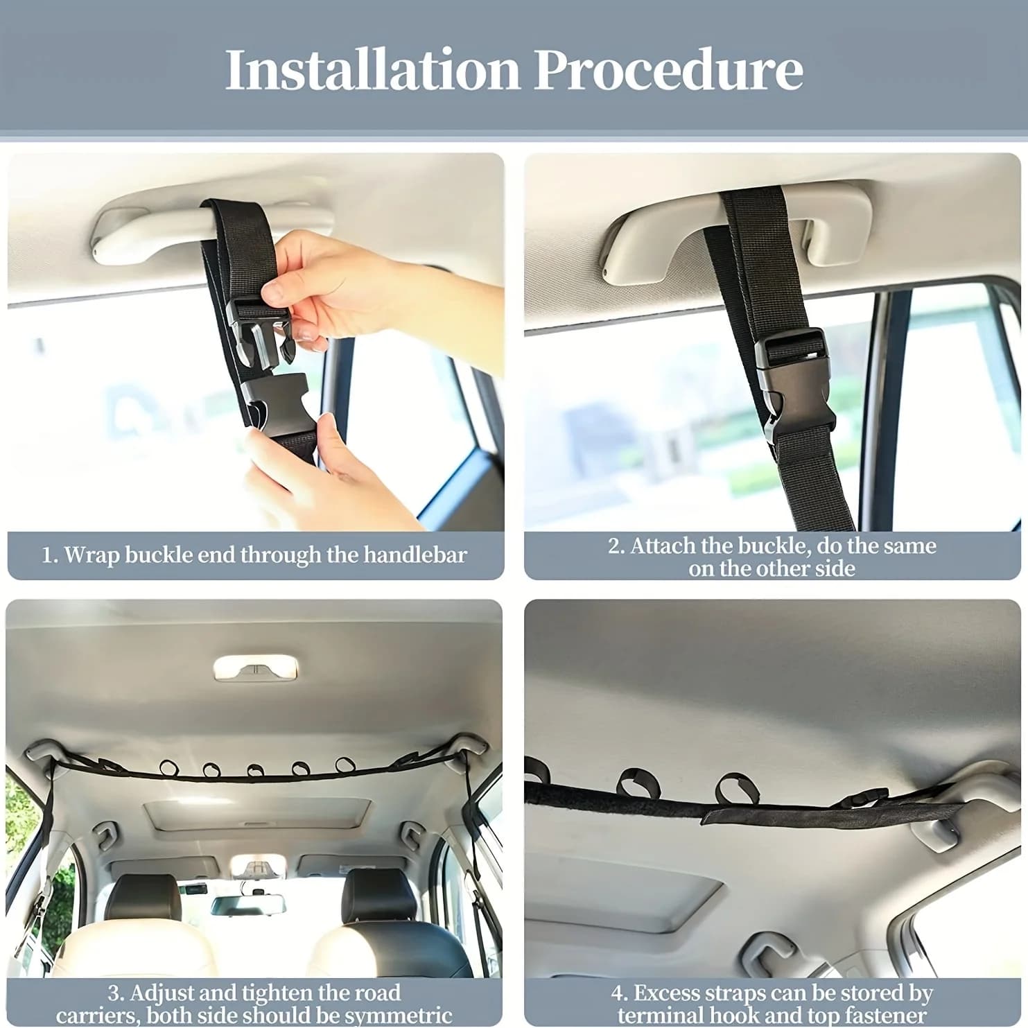 2 supports voiture cannes pêche SUV avec sangles réglables rangement équipement véhicule