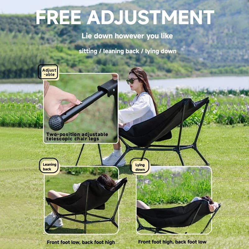 Transat pliant surdimensionné camping chaise relax alliage aluminium loisirs extérieur voyage pêche