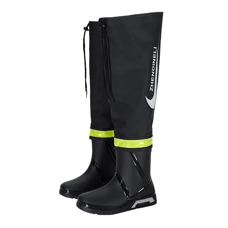 Bottes de pluie homme longues tube haut genou étanches travail anti-dérapantes livraison inondation