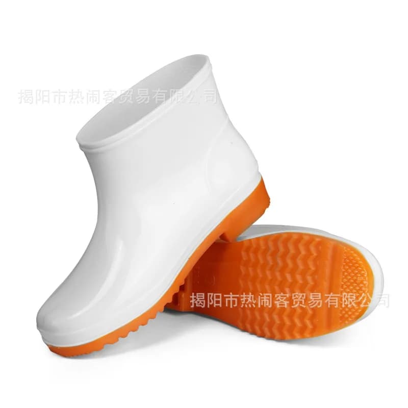 Bottes caoutchouc homme série blanche hautes mi-basses travail plastique chantier pêche