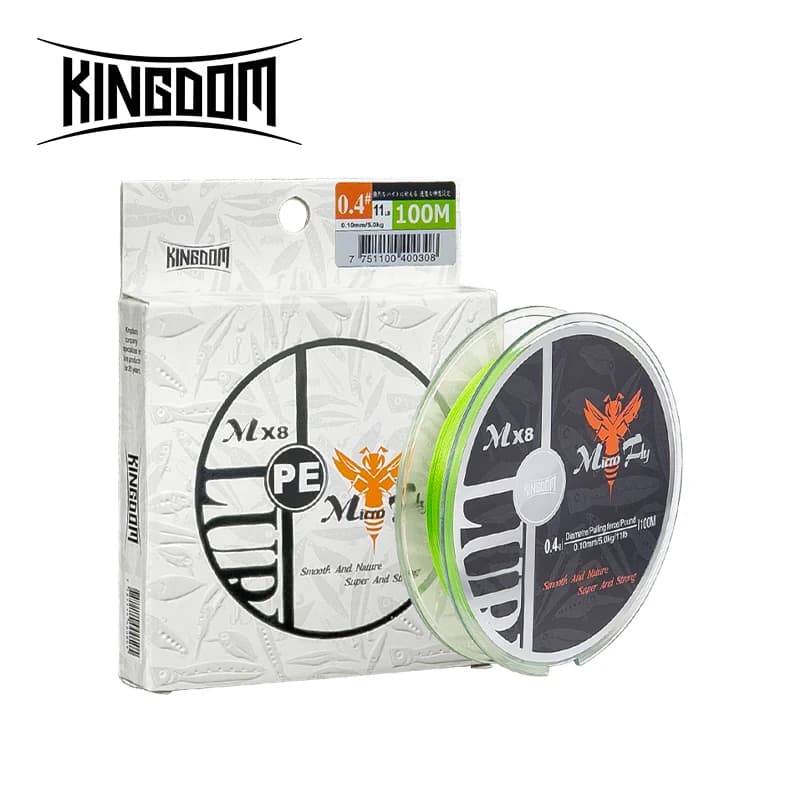 Ligne de Pêche Braid PE 4 Brins Kingdom Micro Fly 100M 150M Haute Résistance Distance de Lancer