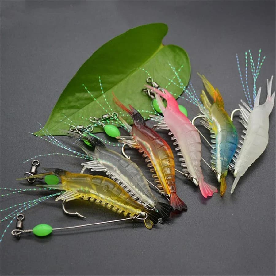 Leurres crevettes artificiels 3pcs/7pcs pour pêche - appâts de pêche réalistes et efficaces