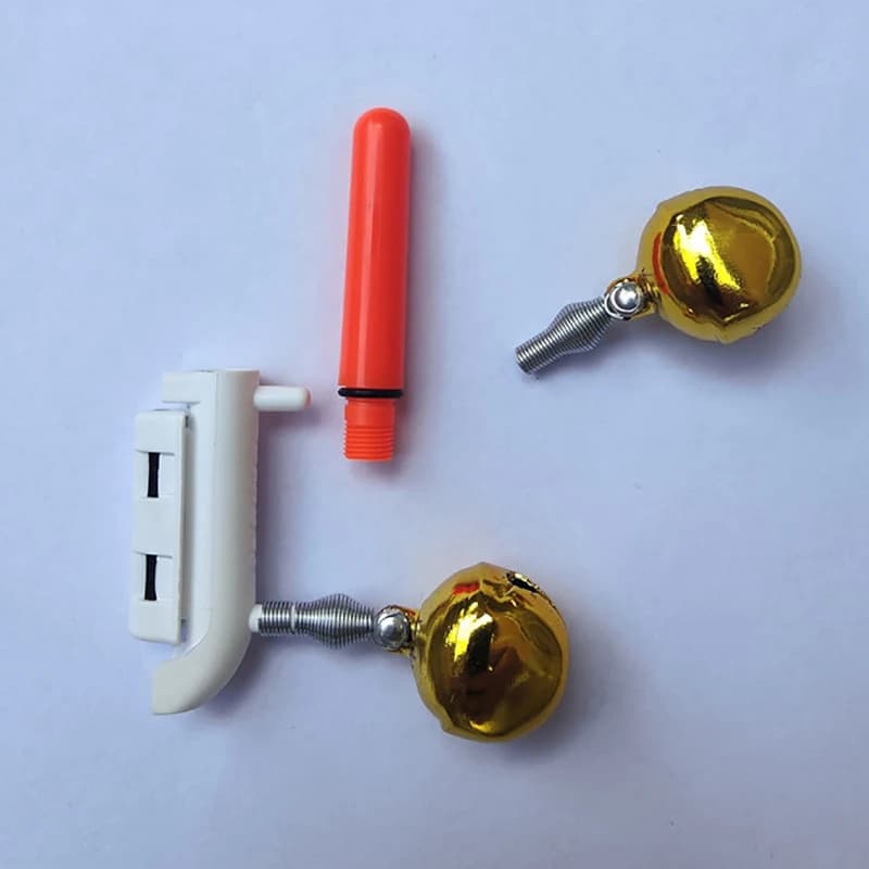 Double clochette avec clip et lampe LED pour canne à pêche - Détection lumineuse sans pile pour pêche de nuit