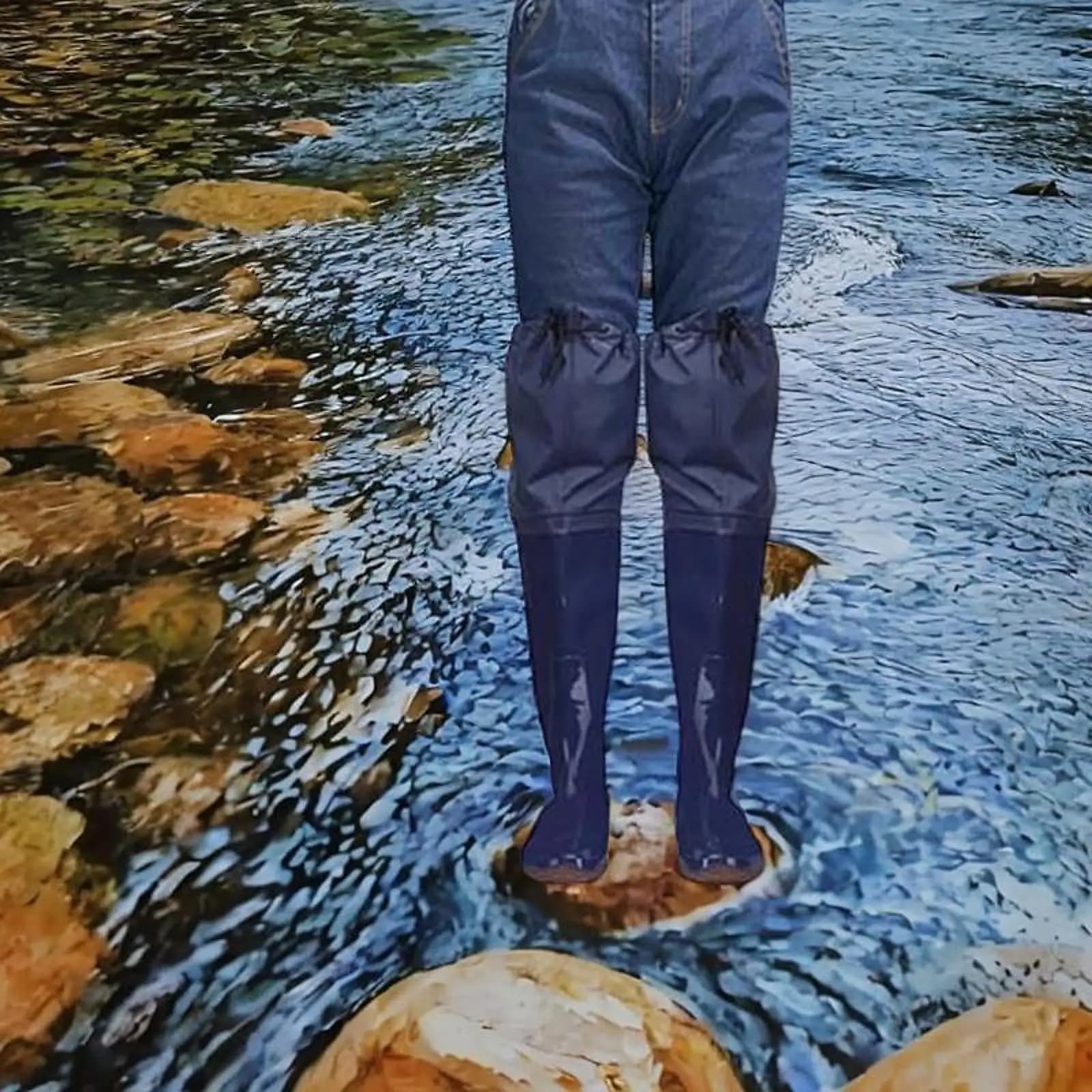 Bottes cuissardes PVC respirantes pour pêche à gué - Waders étanches homme femme agriculture et activités aquatiques