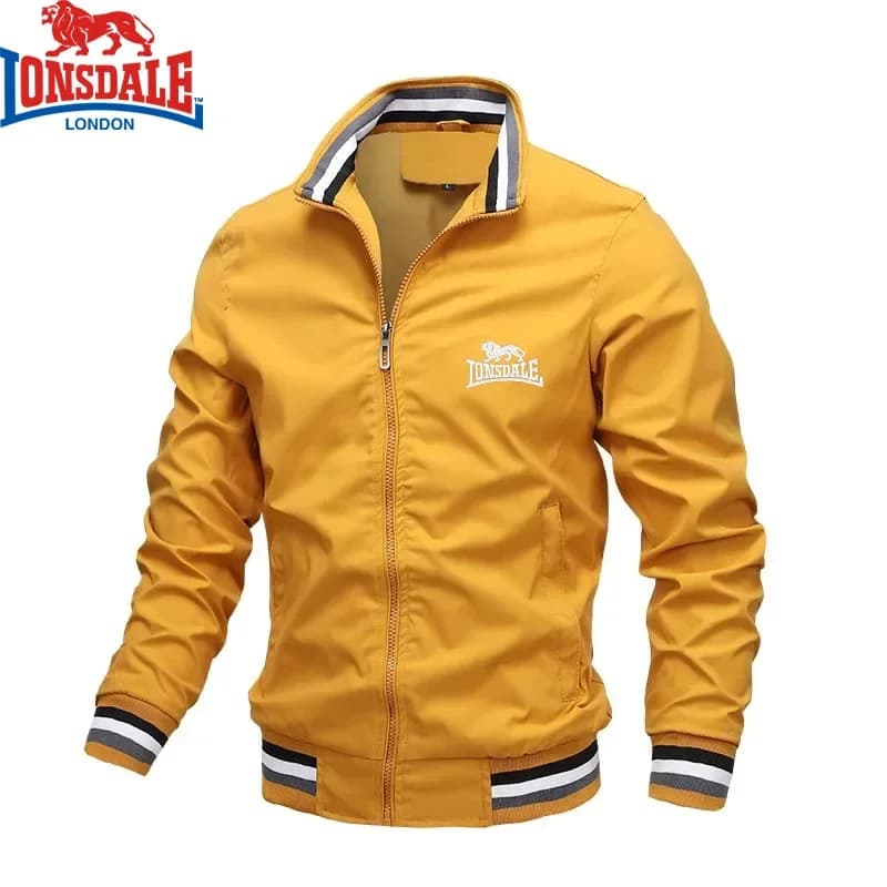 Veste homme à col montant avec broderie et fermeture éclair - Veste imperméable pour pêche et sports extérieurs