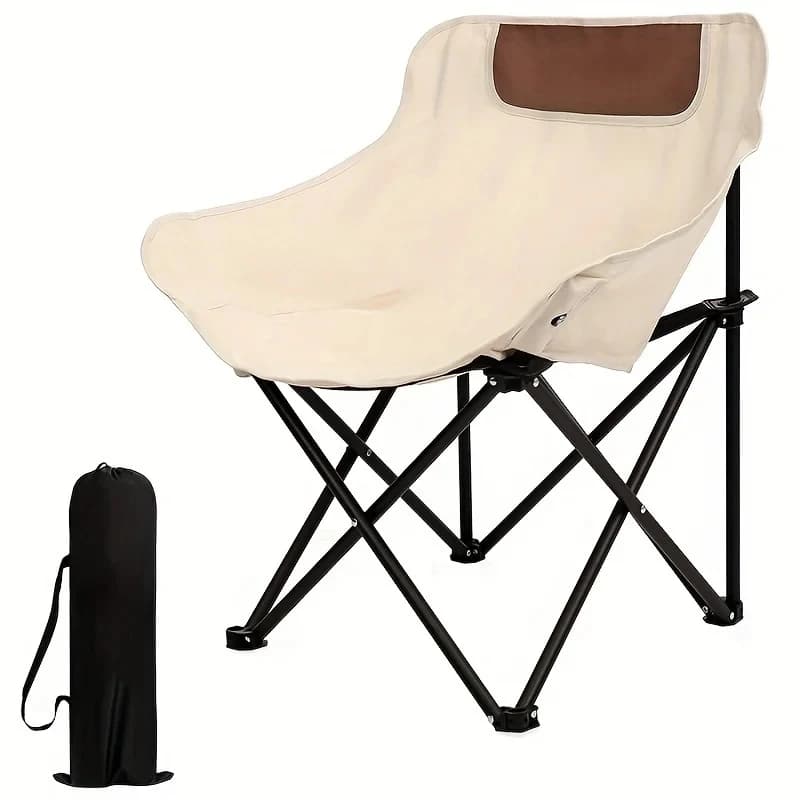 Grand fauteuil de camping avec poche latérale pour pêche sur plage et pique-nique familial spacieux