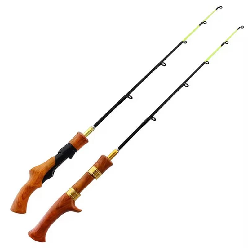 Canne télescopique glace 62cm carbone portable pour pêche crevettes et carpe en rivière hivernale