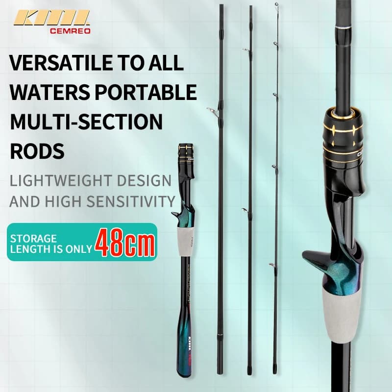 Canne voyage CEMREO multisections carbone - Modèle RS-P pour spinning et casting qualité premium