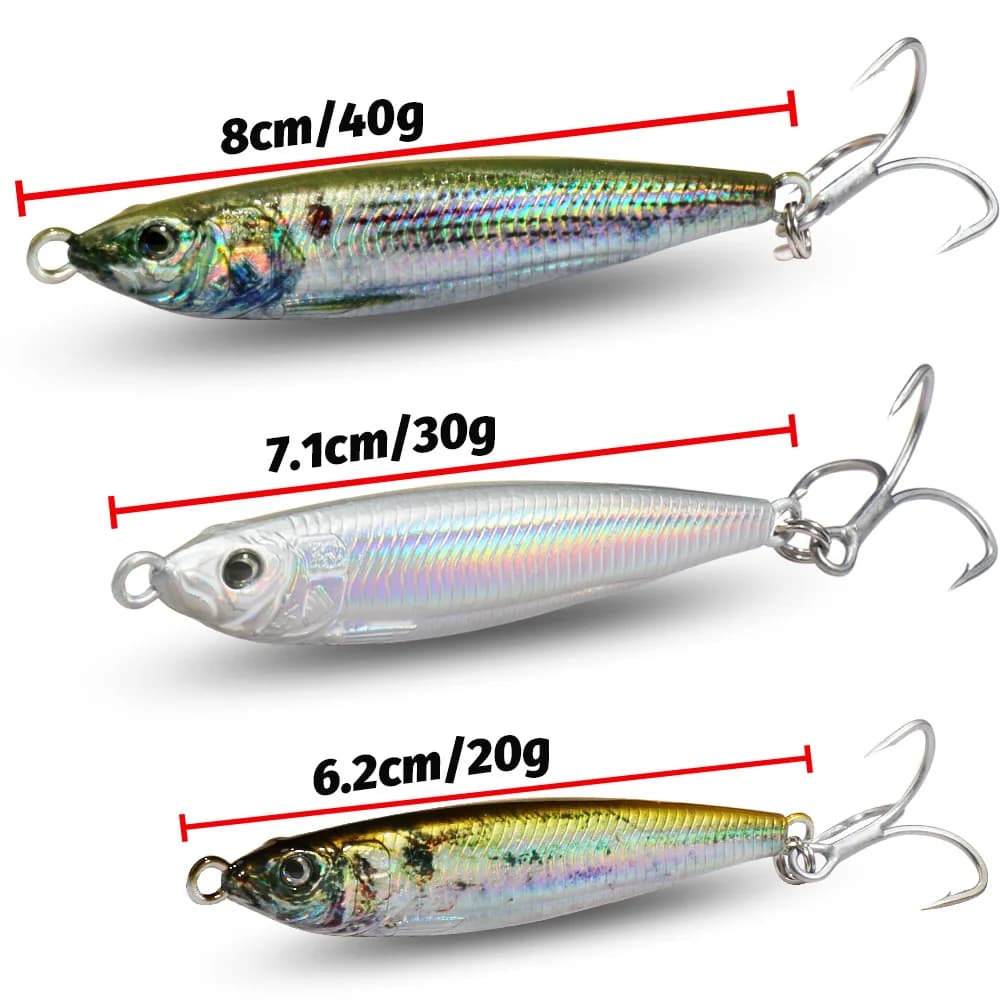 Leurre métallique GOBAIT 20g 30g 40g avec œil 3D laser pour pêche spinning et leurrage
