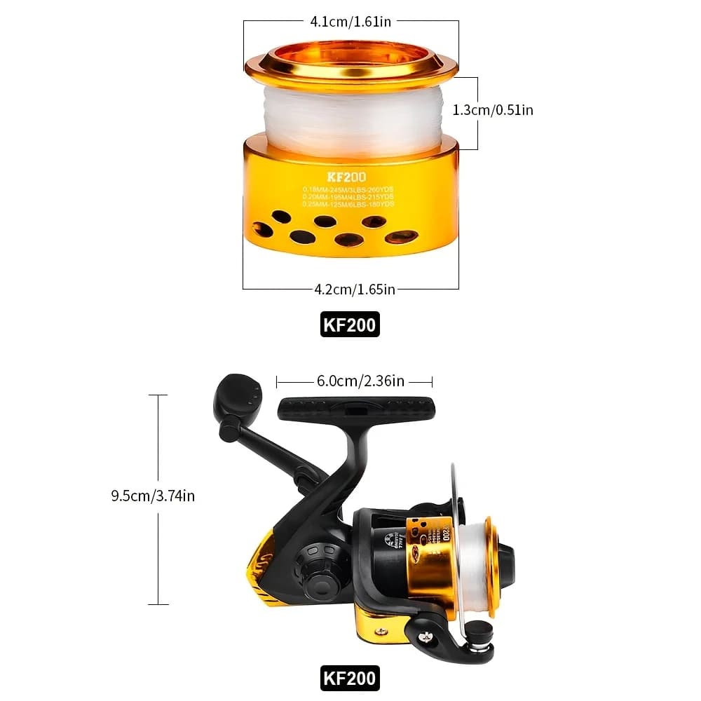 Moulinet ice fishing plastique 5.2:1 pour pêche sur glace avec leurres et ligne volante