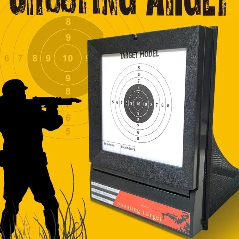 Cible Airsoft AA1 avec filet récupérateur - Cible métallique pliable portable pour BB et plombs