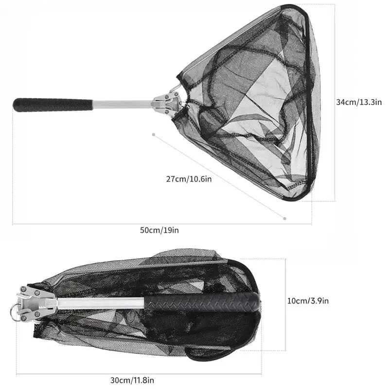 Filet de pêche pliant robuste avec perche télescopique 1,80m ou 2,40m pour kayak, truite, brochet, sandre et carpe