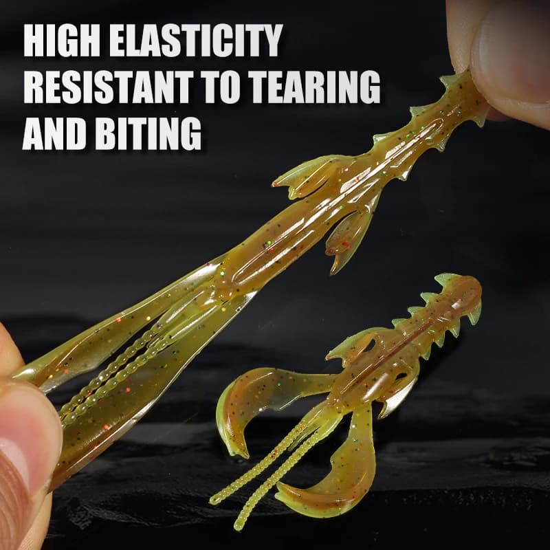 Leurres souples Supercontinent Crazy Lures 65mm 40mm crevette écrevisse - Lot économique pour pêche multi-espèces