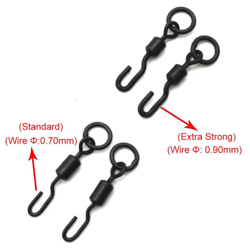 20 pièces émerillons tournants extra forts pour la pêche à la carpe, accessoires rig chod et hélice