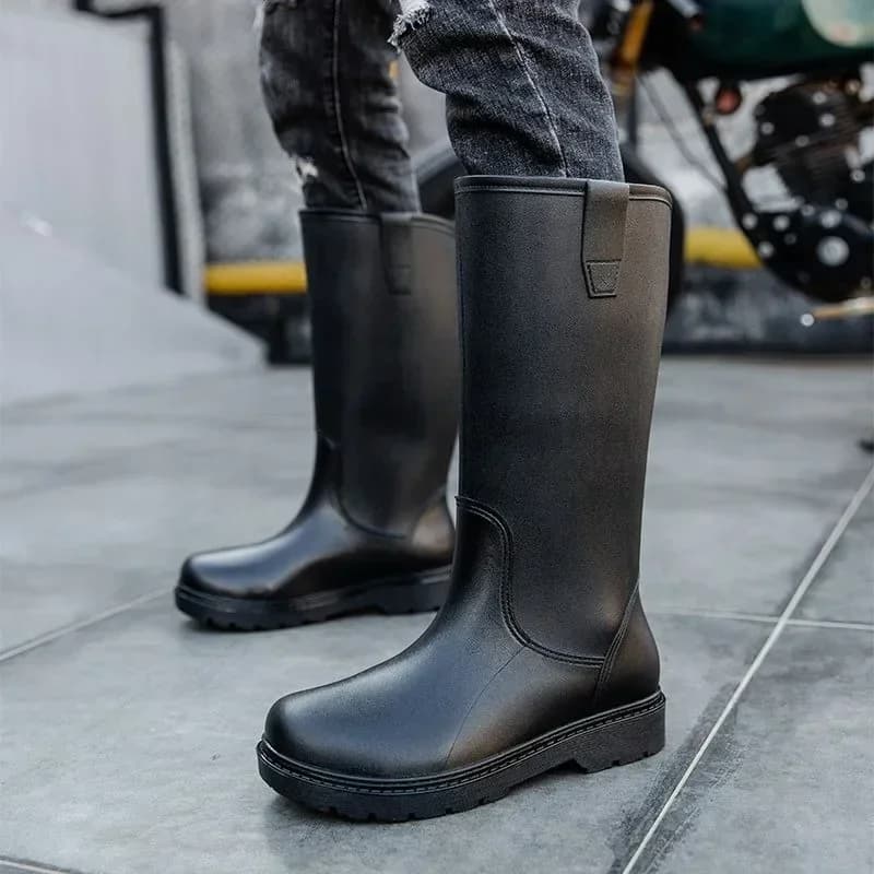 Bottes de pêche homme économiques sans lacets antidérapantes résistantes jardin extérieur