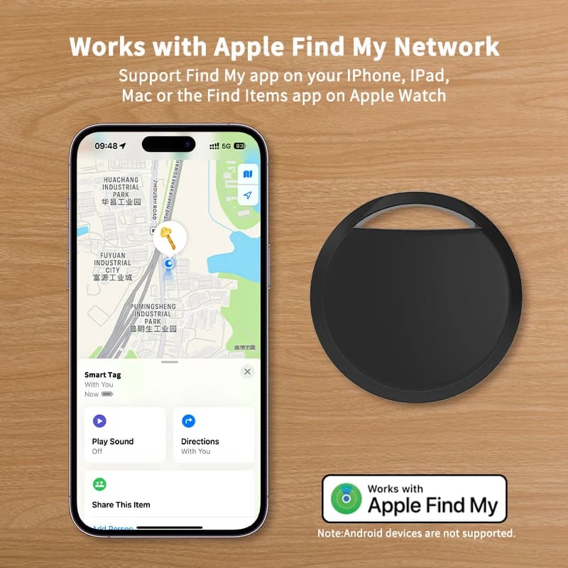 Airtag GPS étanche IPX5 - Tracker sportif Find My iPhone pour équipement pêche, enfants et animaux