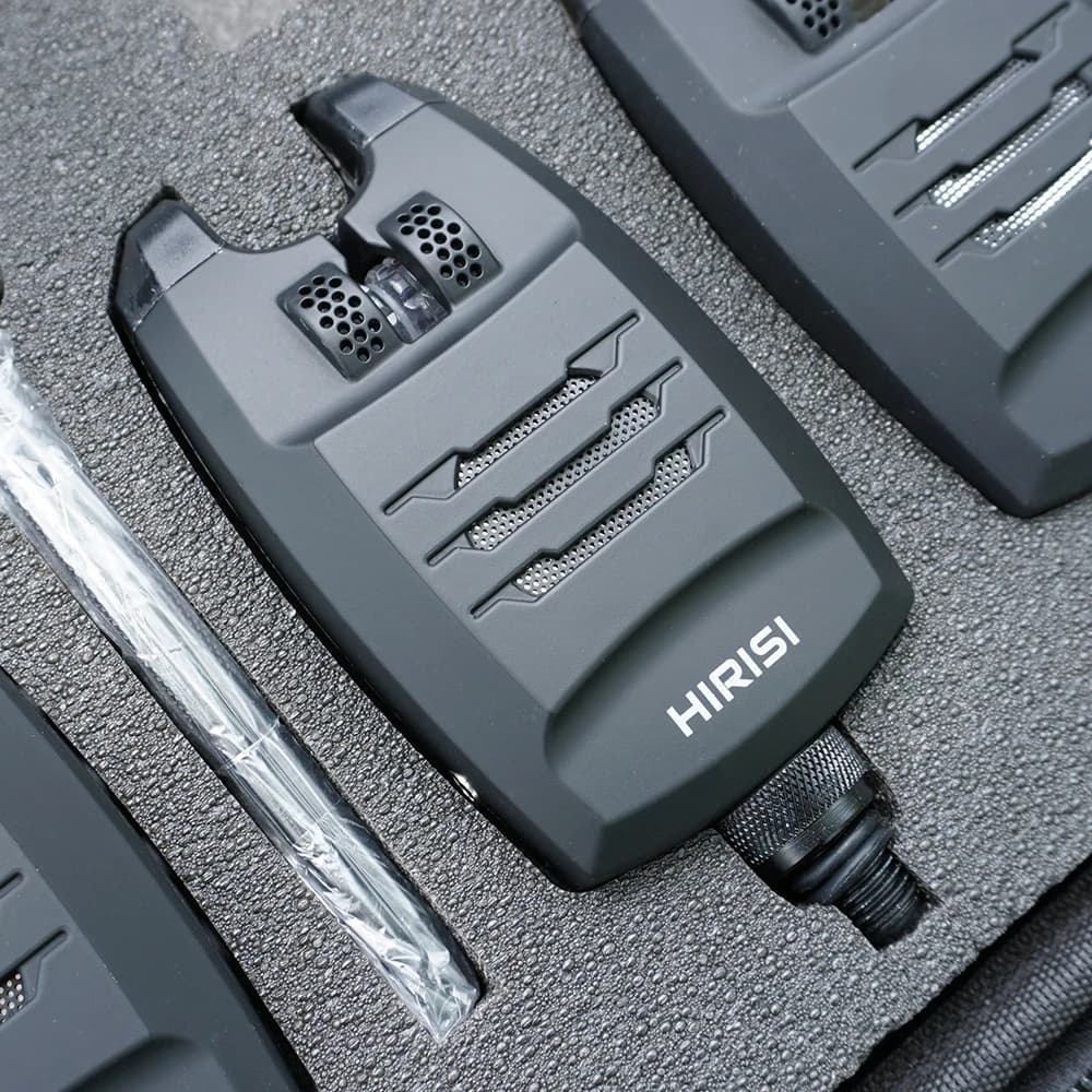 Kit alarme Hirisi B1228 1+4 sans fil pour carpe - Système électronique avec barre anti-accrochage