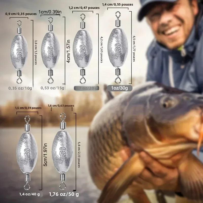 Plombs de pêche olivette plombée avec double émerillon pour pêche en traîne et ligne