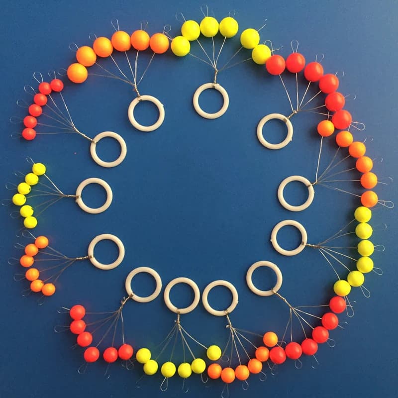 Flotteur 7 Étoiles Boule 30 Pièces pour Pêche à la Carpe, Tailles 00 à 5, B603