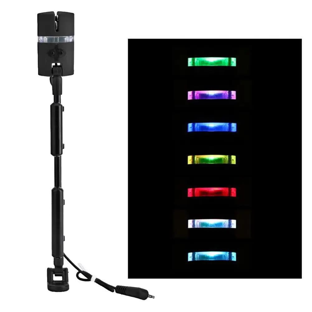 Indicateur de touche lumineux réglable 7 couleurs avec wigglers pour pêche nocturne et alarmes