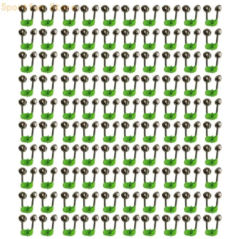 100 pièces cloches d'alarme double pour canne à pêche avec clips X7JD - lot économique